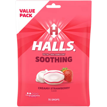 HALLS Throat Soothing Creamy Strawberry Throat Drops, 70 Drops HALLS buy australia supplements