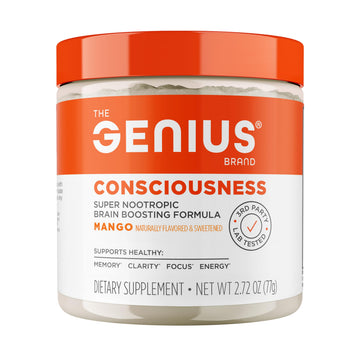 Genius Consciousness, Super Nootropic Brain Supplement Powder, Mango - Boost Focus, Cognitive Function, Concentration & Memory Booster - Alpha GPC & Lions Mane Mushroom for Neuro Energy & IQ The Genius Brand buy australia supplements