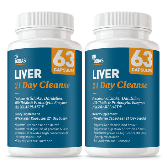 Dr. Tobias Liver 21 Day Cleanse - Herbal Liver Detox Cleanse with Milk Thistle Dandelion Root & Artichoke Extract | Supports Liver Health & Digestion (63 Vegetarian Capsules (Pack of 1))
