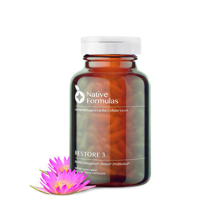 Native Formulas Restore 3 Proteolytic Enzyme & Spore Probiotic Blend Supplement - 60 Capsules - Advanced Biofilm Disruption Aid Native Formulas