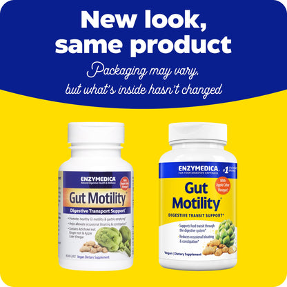 Enzymedica Gut Motility Supplement for Men & Women - Apple Cider Vinegar Capsules with Artichoke & Ginger Extract, Digestive Health Support for Adults Enzymedica