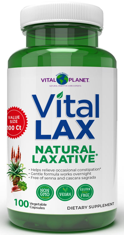 Vital Planet - Vital Lax Natural Laxative Cleanse Supplement for Occasional Constipation, with Magnesium Hydroxide, Slippery Elm, Aloe, Vital Planet