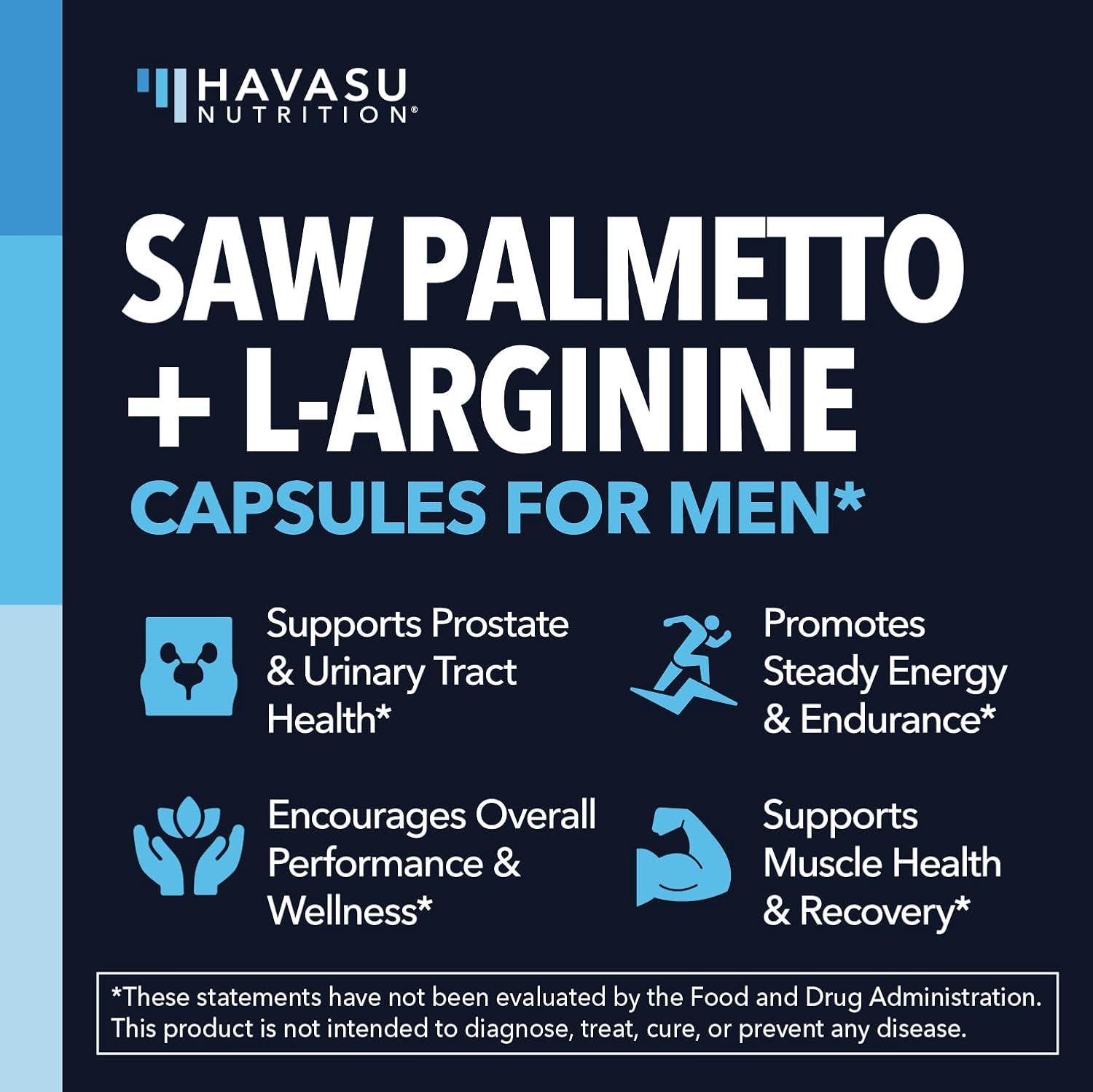 Saw Palmetto and L-Arginine for Men Capsules for Men's Health, 30 Servings | Vegan, Non-GMO Prostate Health Supplements for Men and Nitric Oxide Support, Urinary Tract Function and Endurance Support Gsupps Australia