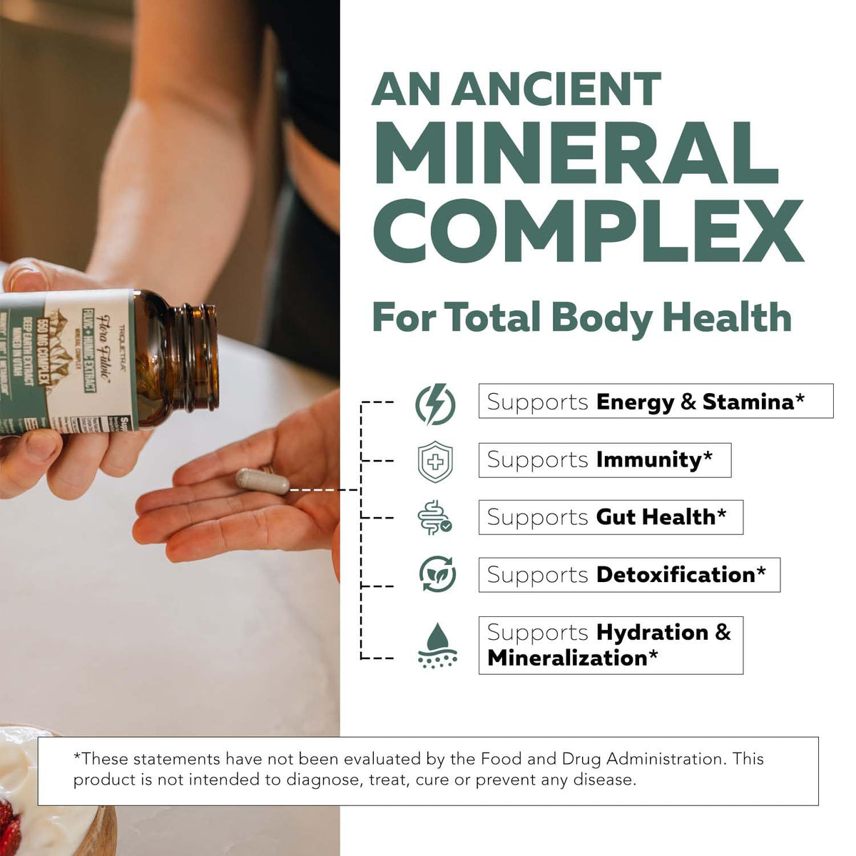 Flora Fulvic | Fulvic Acid + Humic Acid Complex – 550 mg |Mined in Utah, Prehistoric Deep Earth Extract | Immunity, Gut, Digestion – Natural Trace Mineral Complex Triquetra Health