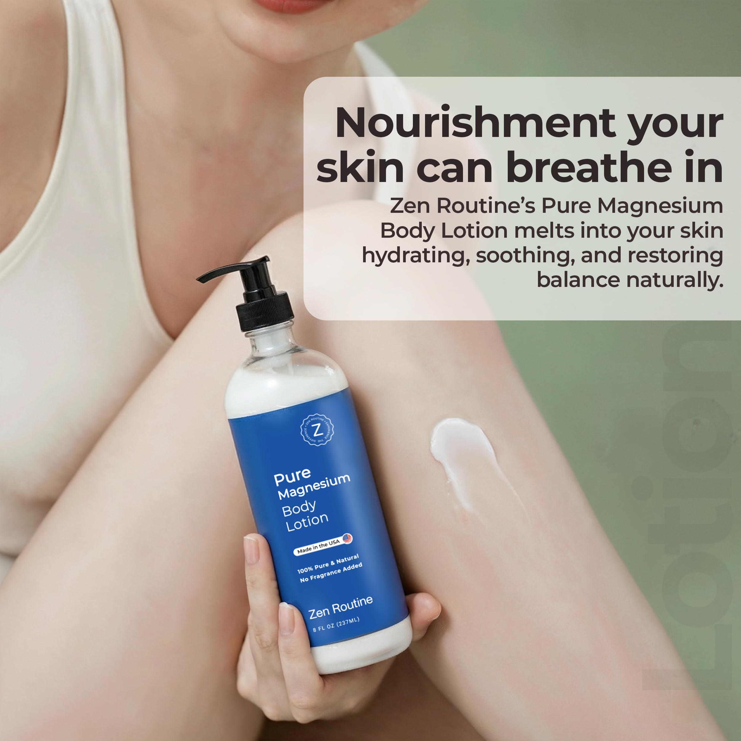 Zen Routine Magnesium Lotion for Sleep, Leg Cramps & Muscle Soreness with Shea Butter | Award-Winning Cream For Sleep – Safe for Kids – Unscented, Non-Greasy, Ultra Soothing – Made in USA Zen Routine buy australia supplements