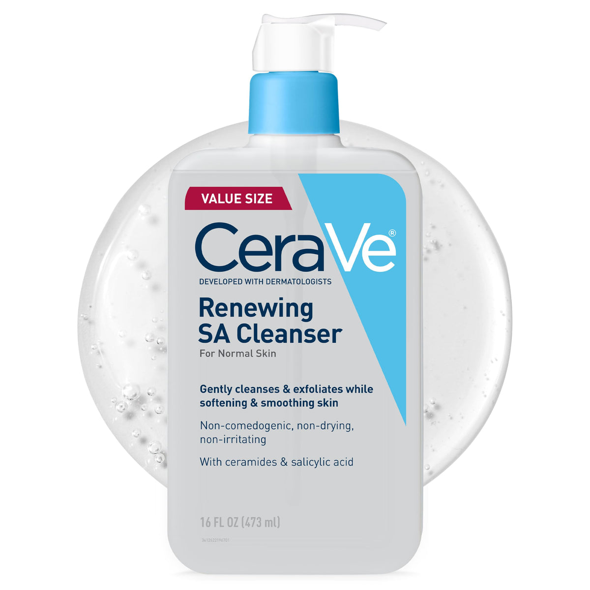 CeraVe Renewing Salicylic Acid Cleanser, BHA Exfoliating Face Wash, 16oz CeraVe