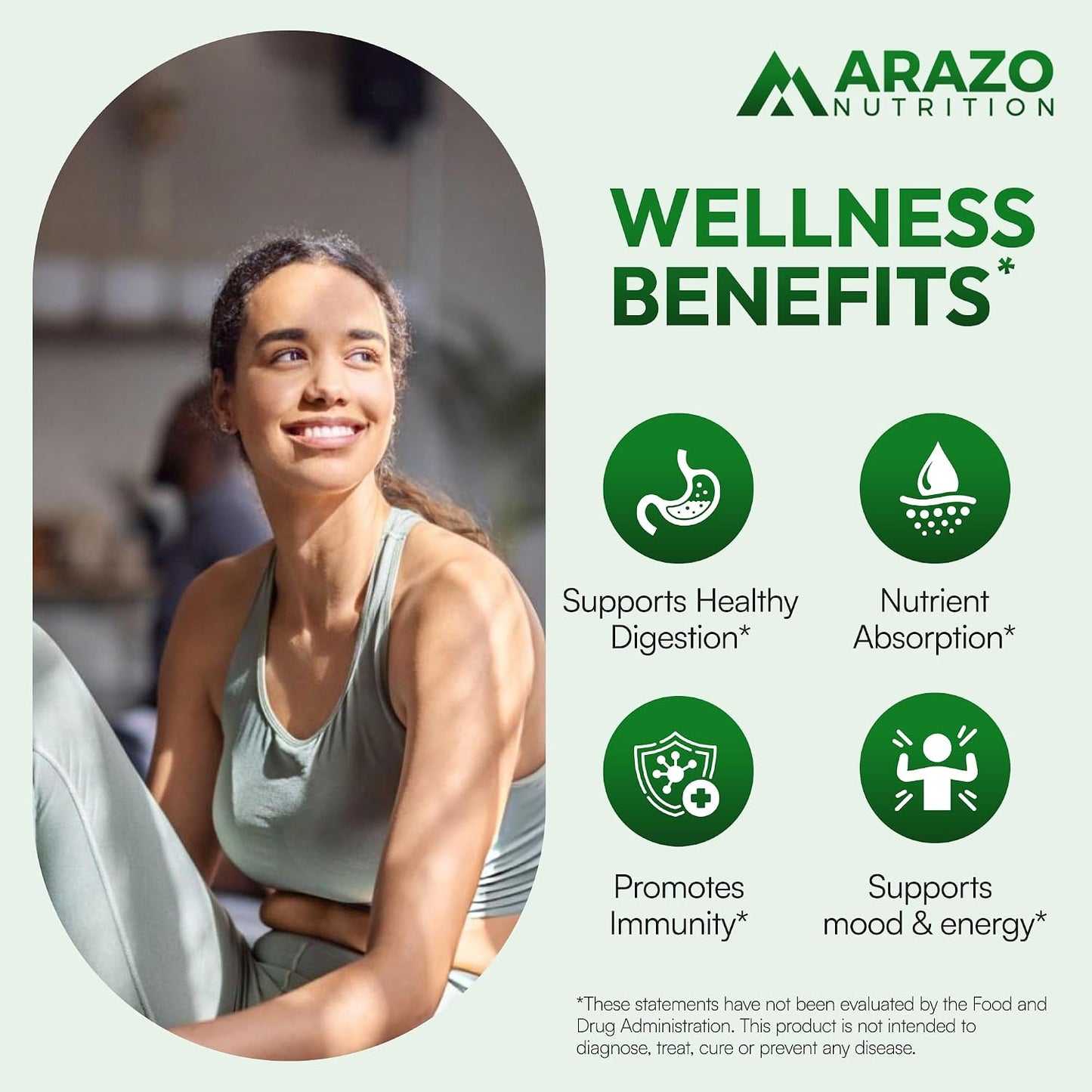 Arazo Nutrition Probiotic 40 Billion CFU Per Serving - Shelf Stable with Prebiotics and Acidophilus - Stable Potency Until Expiration – Time Delay Release Probiotics Gsupps Australia
