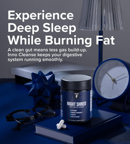 InnoSupps Night Shred Fat and Natural Sleep Support | Ashwaganda, 5-HTP, CLA, Melatonin | Appetite Suppressant InnoSupps