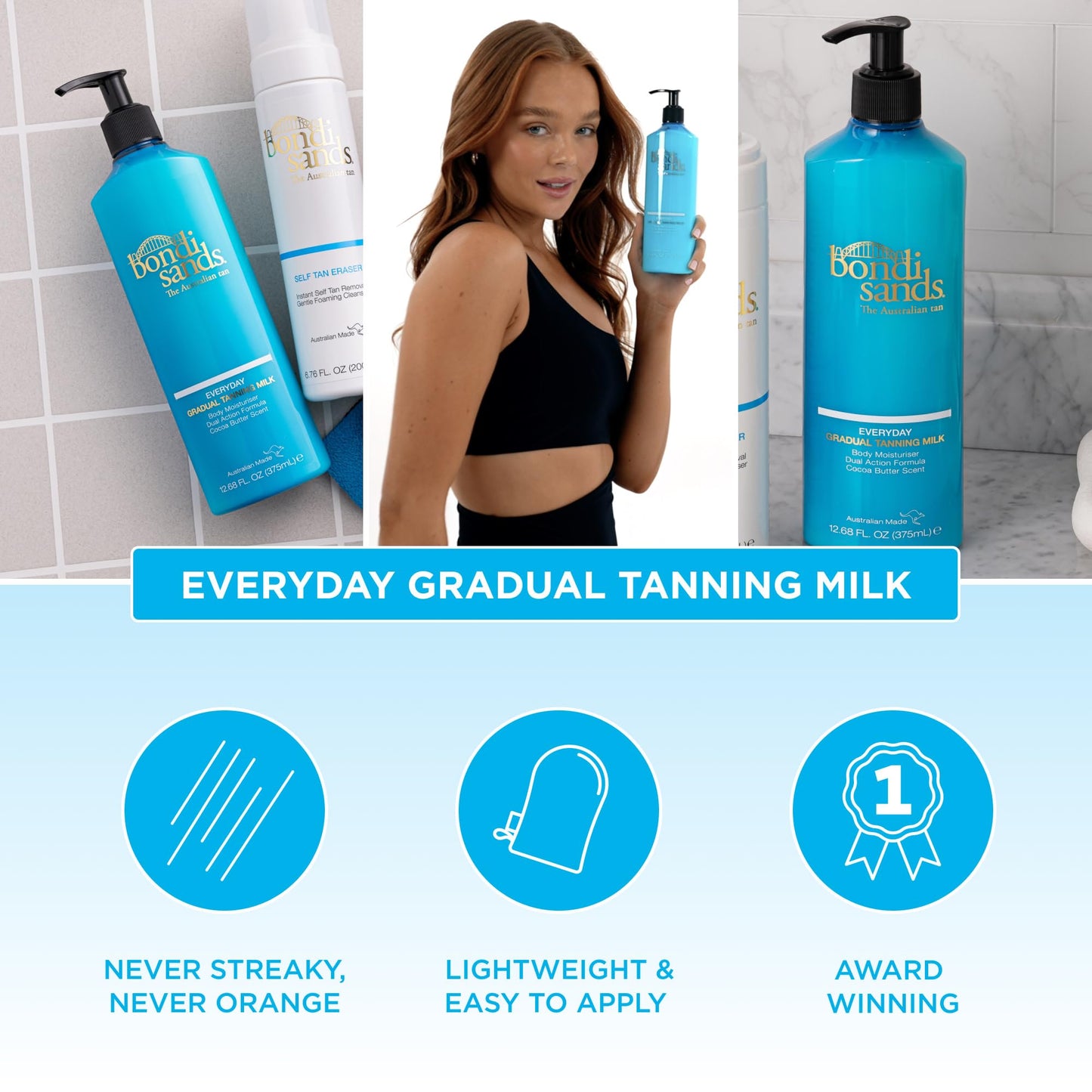 Bondi Sands Everyday Gradual Tanning Milk | Long-lasting, Tanning Body Moisturizer Enriched Bondi Sands