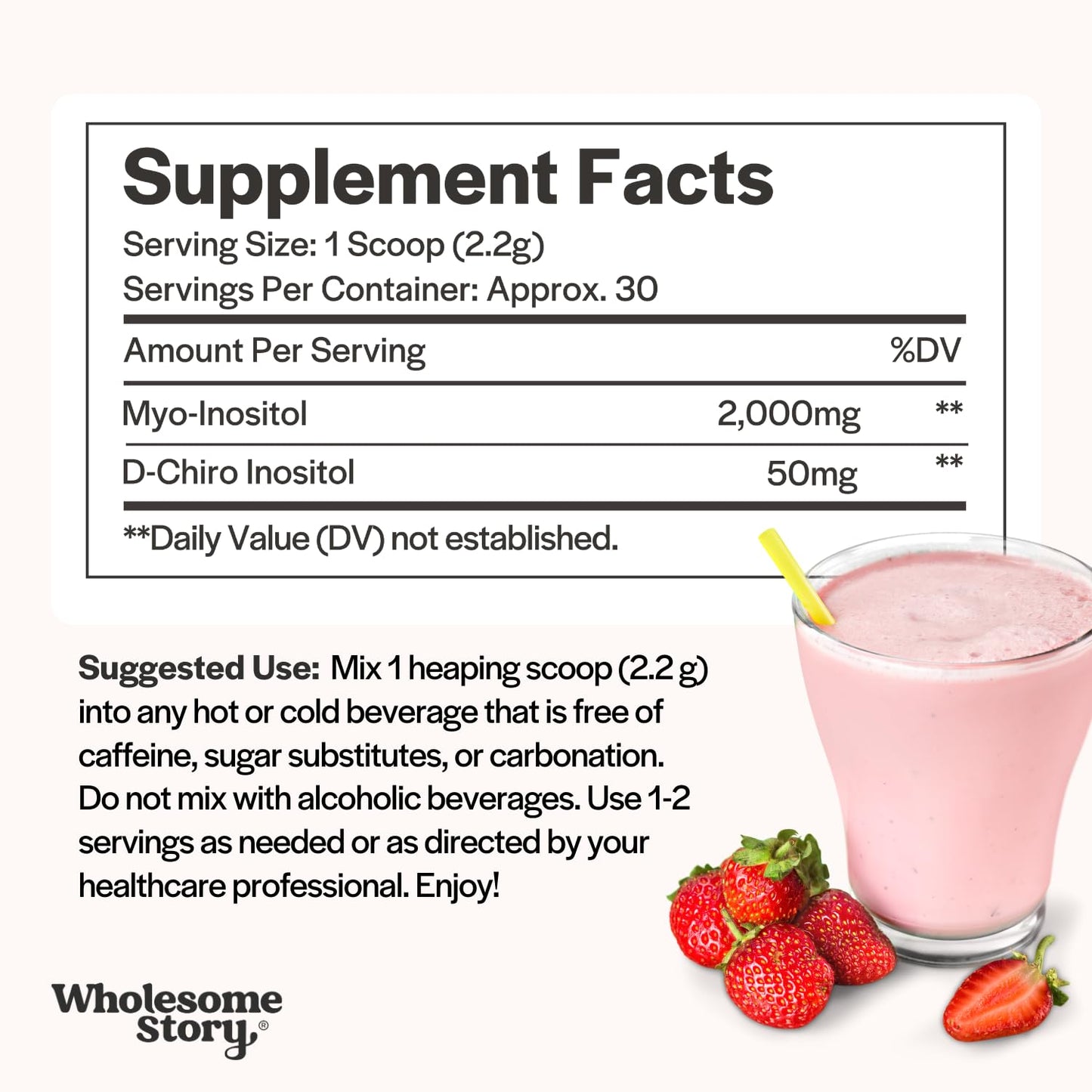 Myo-Inositol & D-Chiro Inositol Supplement Powder for Women | Hormonal Balance & Healthy Ovarian Function Support Wholesome Story