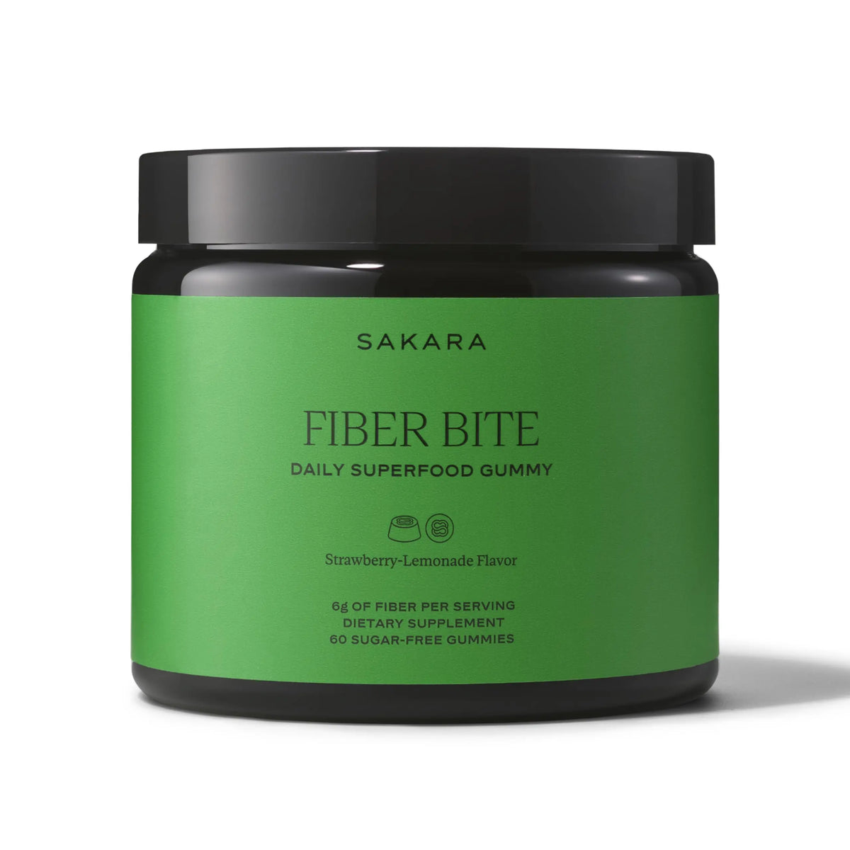 SAKARA Fiber Gummies for Gut Health & Digestive Support | 6g Prebiotic Fiber | Sugar-Free, Plant-Based | Strawberry Lemonade | 60 Count SAKARA