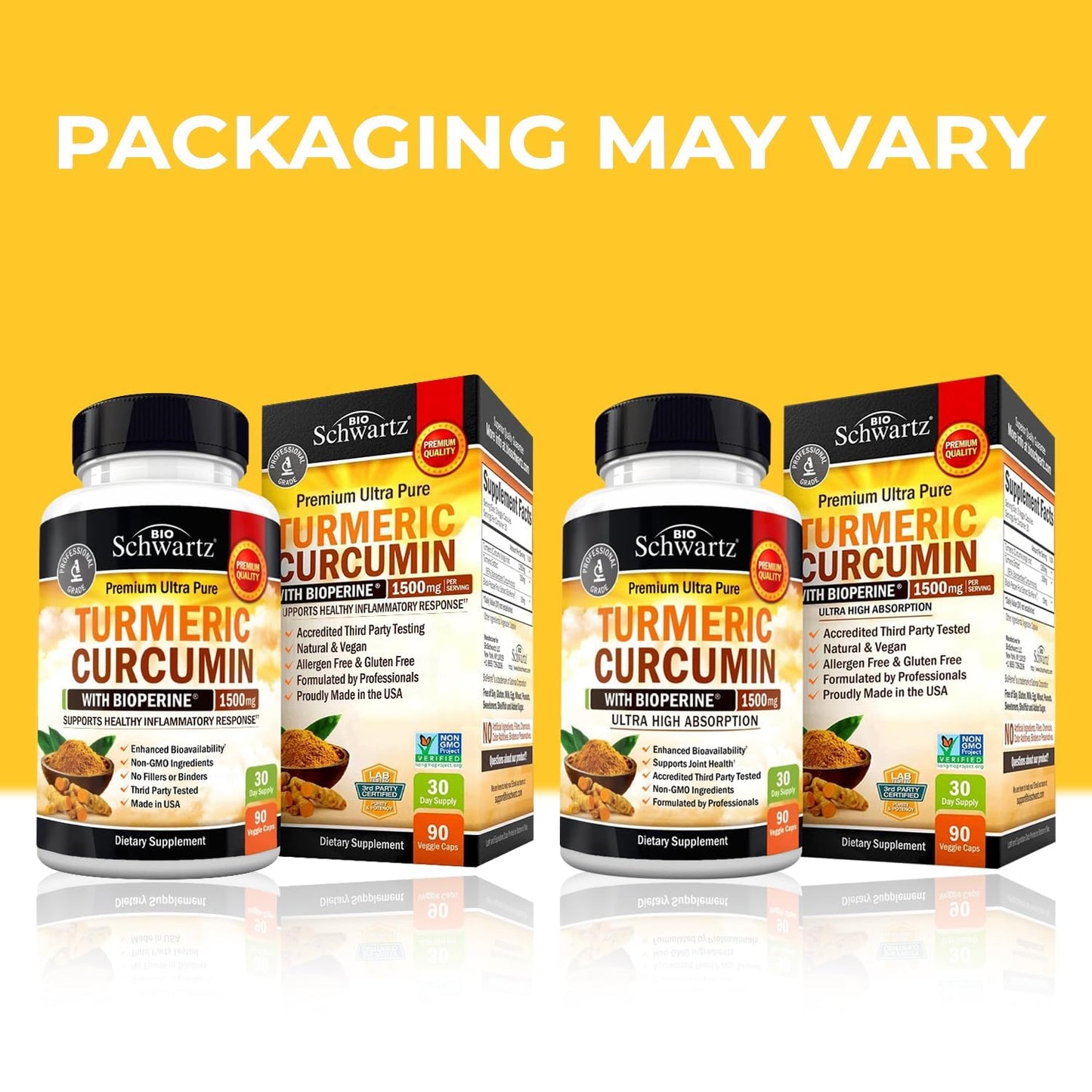 Turmeric Curcumin with Black Pepper Extract 1500mg - High Absorption