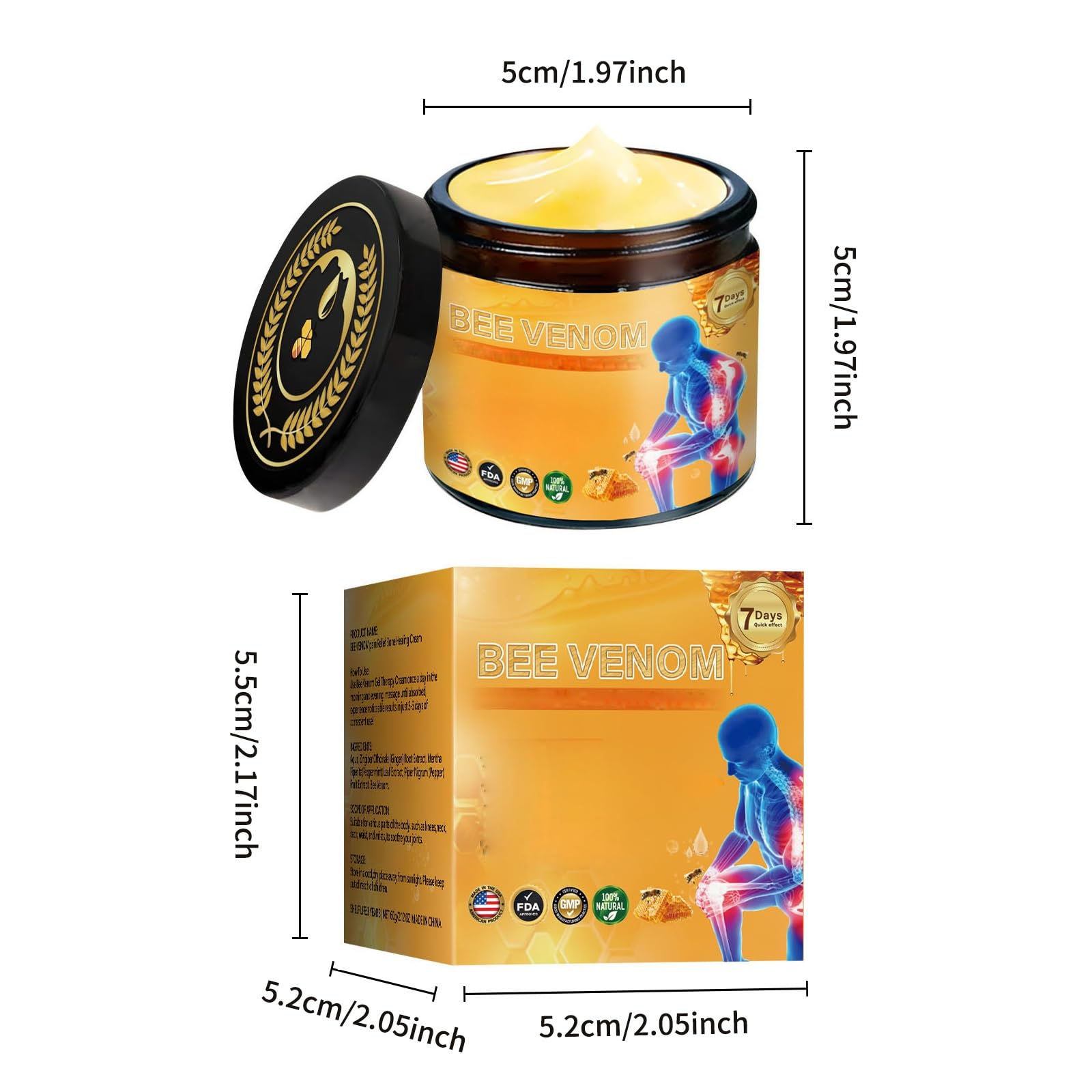 2 Pcs Bee Venom Joint Treatment Cream, Throughout Release Joint Activities Muscle and Massage Relief Gel. Yaper buy australia supplements
