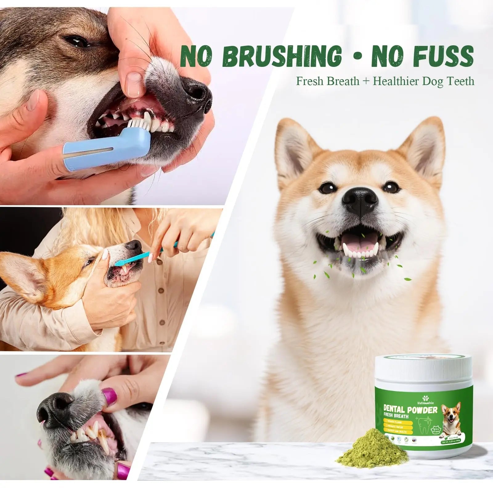 Vetriuntrix Dog Dental Powder, Dental Powder for Dogs Teeth Cleaning and Breath Fresh, Dog Teeth Cleaning Powder with Natural Plants Ingredients and Postbiotics, 200g Vetriuntrix buy australia supplements
