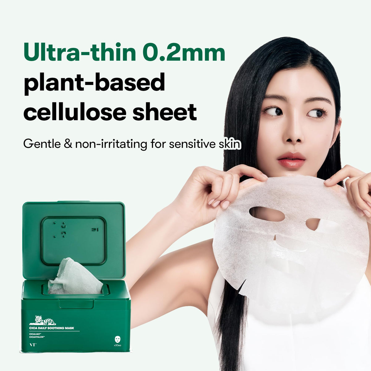 VT COSMETICS CICA Daily Soothing Mask, 30 Sheet VT COSMETICS