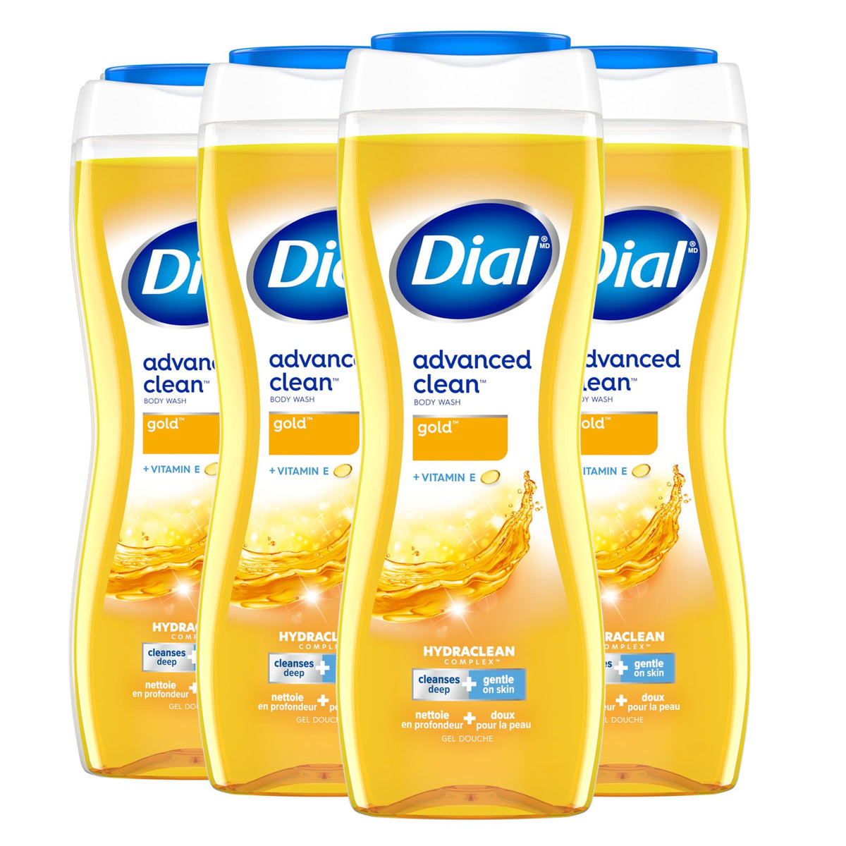 Dial Body Wash, Hydraclean Complex & Vitamin E, Gold, 16 Fl Oz, 4-Pack Dial