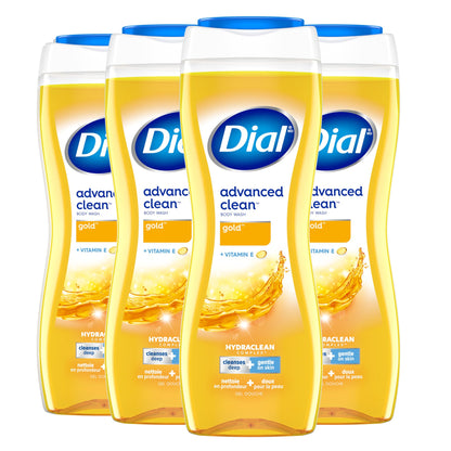 Dial Body Wash, Hydraclean Complex & Vitamin E, Gold, 16 Fl Oz, 4-Pack Dial