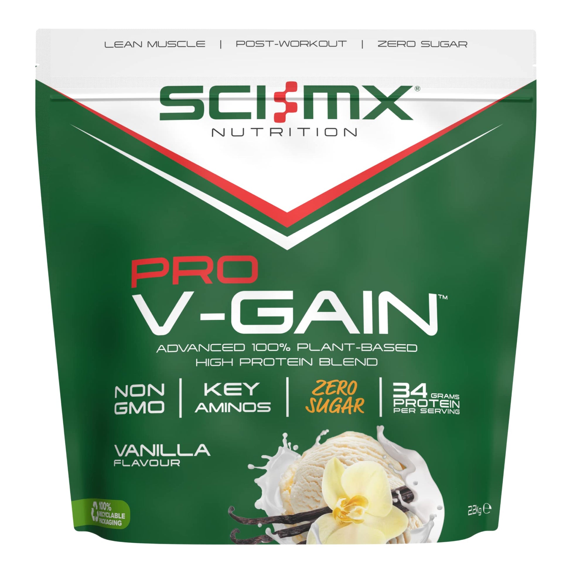 SCI-MX Pro-V Gain - 100% Vegan Vanilla Flavour Soy Protein Powder Isolate + B12 + Magnesium SCI-MX buy australia supplements