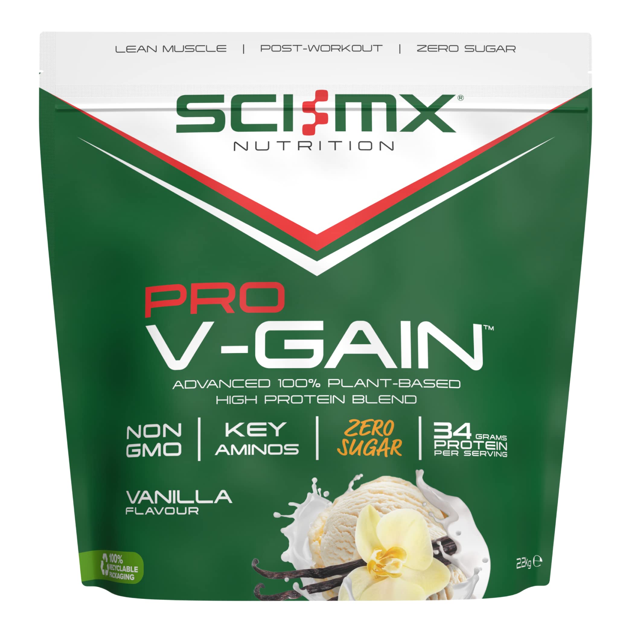 SCI-MX Pro-V Gain - 100% Vegan Vanilla Flavour Soy Protein Powder Isolate + B12 + Magnesium SCI-MX buy australia supplements