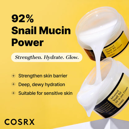 COSRX Snail Mucin 92% Face Moisturizer for Soft & Glowy Skin, 3.52 oz. COSRX