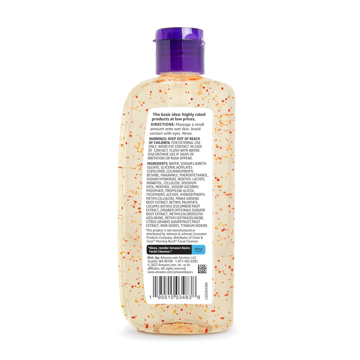 Amazon Basics Morning Fresh Facial Cleanser with Ginseng and Vitamin C, 8 fl oz Amazon Basics
