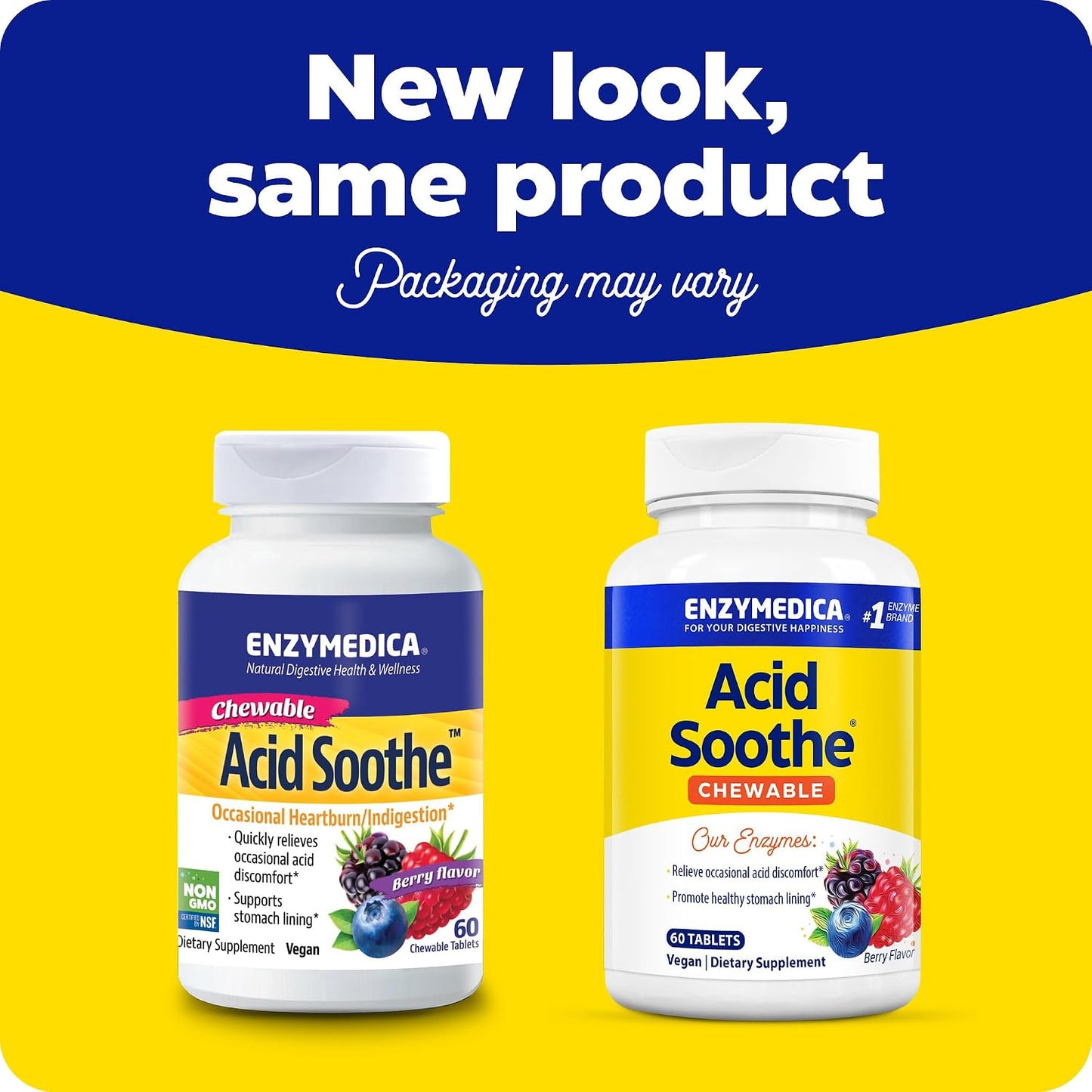 Enzymedica Acid Soothe Chewable Supplement for Women & Men - 60 Tablets Gsupps Australia