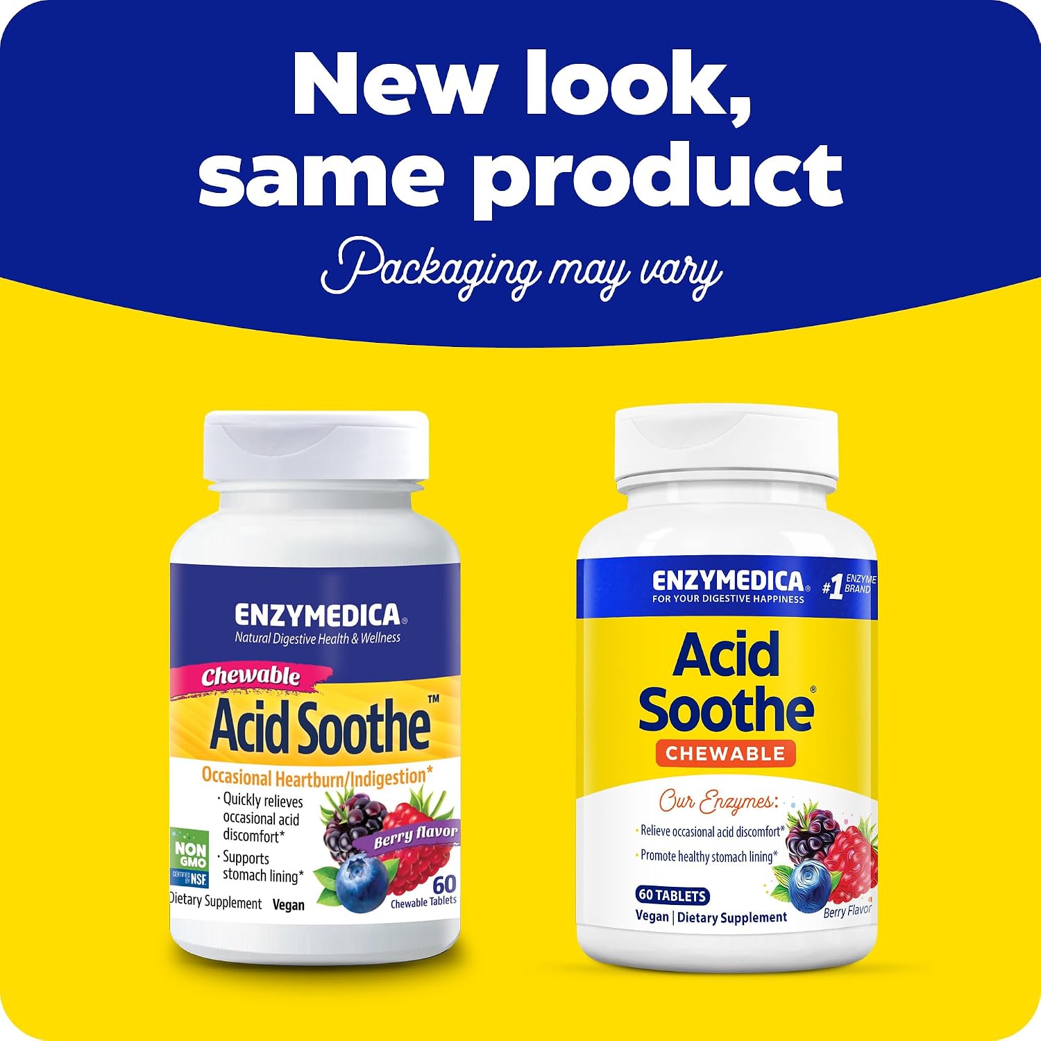 Enzymedica Acid Soothe Chewable Supplement for Women & Men - 60 Tablets Gsupps Australia
