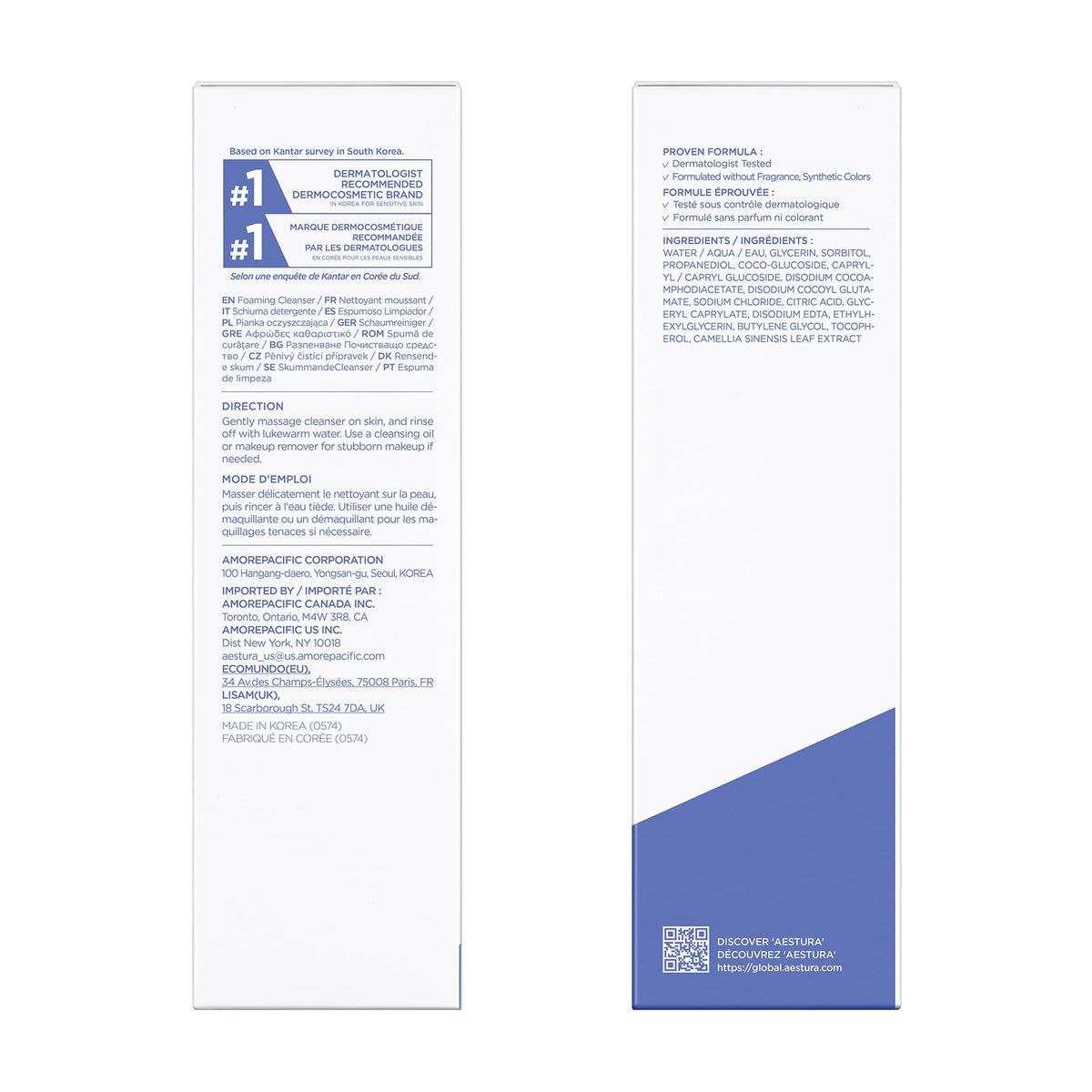 AESTURA ATOBARRIER365 Gentle pH-Balanced Foaming Cleanser with Ceramides | Korean Face Wash for Skin Moisture Barrier Repair, Hydrating Formula, Suitable for Dry Skin, 150ML / 5.07 oz. AESTURA