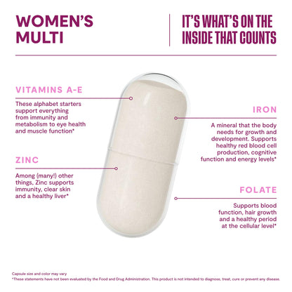Habit Womens Multi Supplement (60 Capsules) - New Look, Supports General Health & Wellness, 23 Essential Vitamins and Minerals, Fruit extracts H' Habit