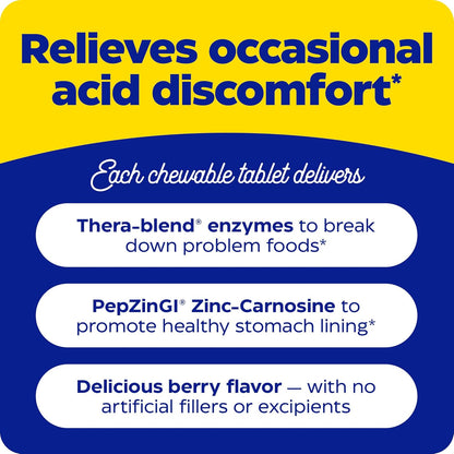 Enzymedica Acid Soothe Chewable Supplement for Women & Men - 60 Tablets Gsupps Australia