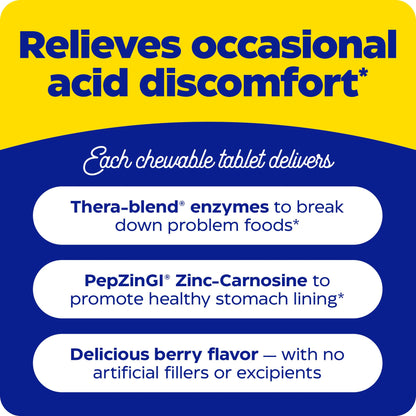 Enzymedica Acid Soothe Chewable Supplement for Women & Men - 60 Tablets Gsupps Australia