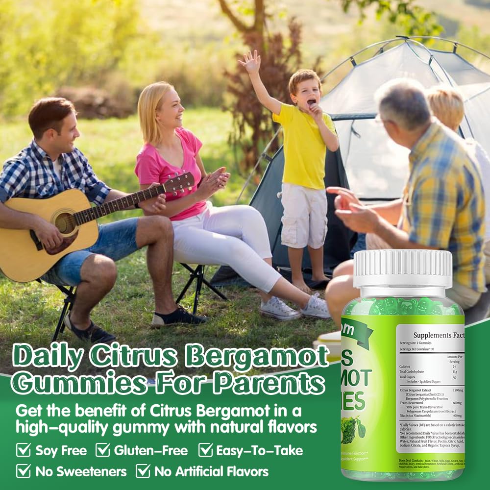IIEltruiom Citrus Bergamot 1500mg, Citrus Bergamot Gummies for Healthy Cholesterol, Bergamot Supplements 25:1 Extract from Italy Bergamot, IIEltruiom