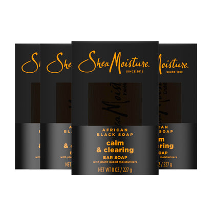 Shea Moisture Bar soap African Black Soap 4 count 8 oz Shea Moisture