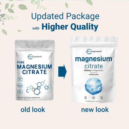 Magnesium Citrate Powder, 2lbs | Unflavored Magnesium Supplement | Relaxation and Nutrient Utilization | Easily Absorbed Formula | Non-GMO, Vegan, Gluten Free Micro Ingredients