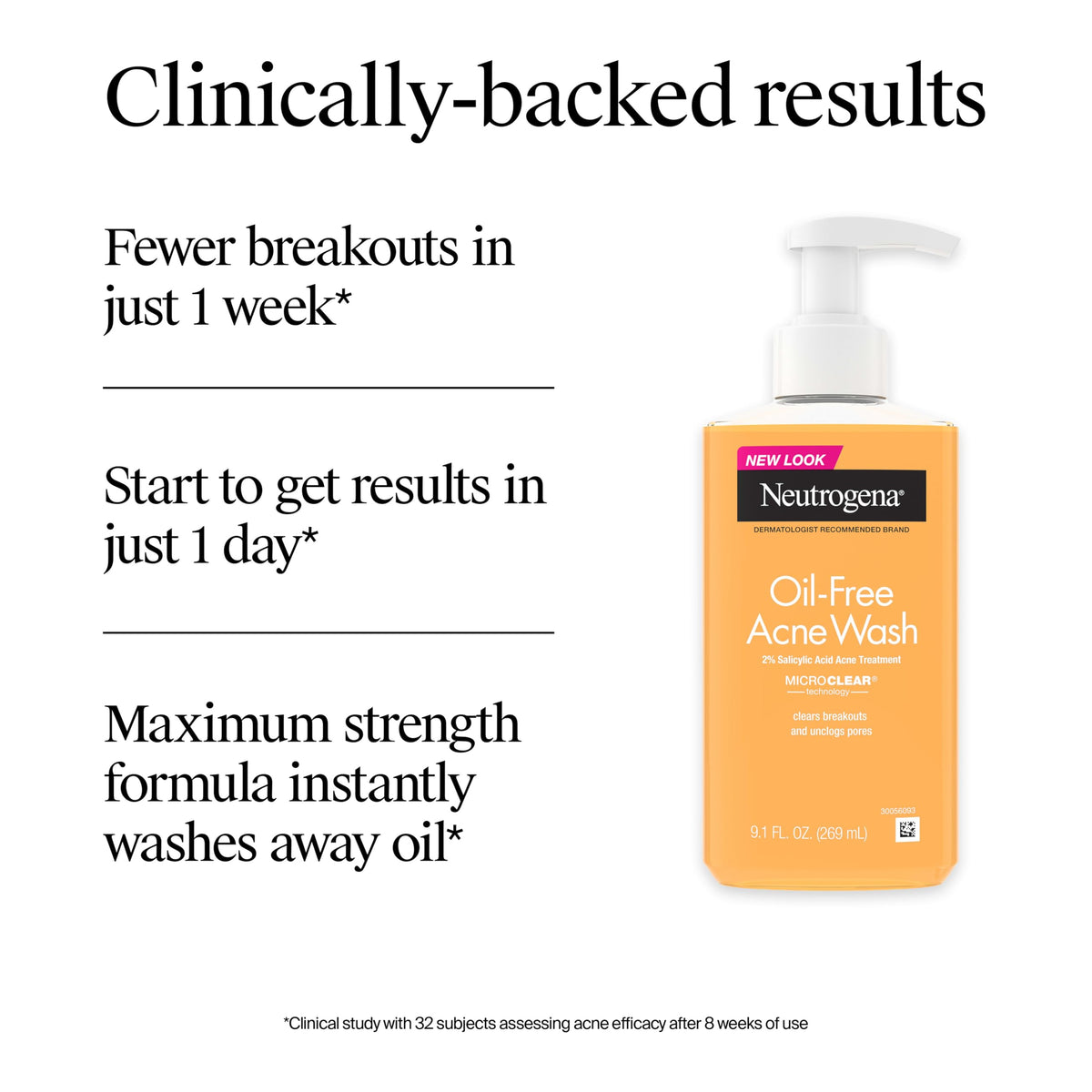 Neutrogena Oil Free Acne Face Wash, 9.1 fl. oz, 3 Pack Neutrogena