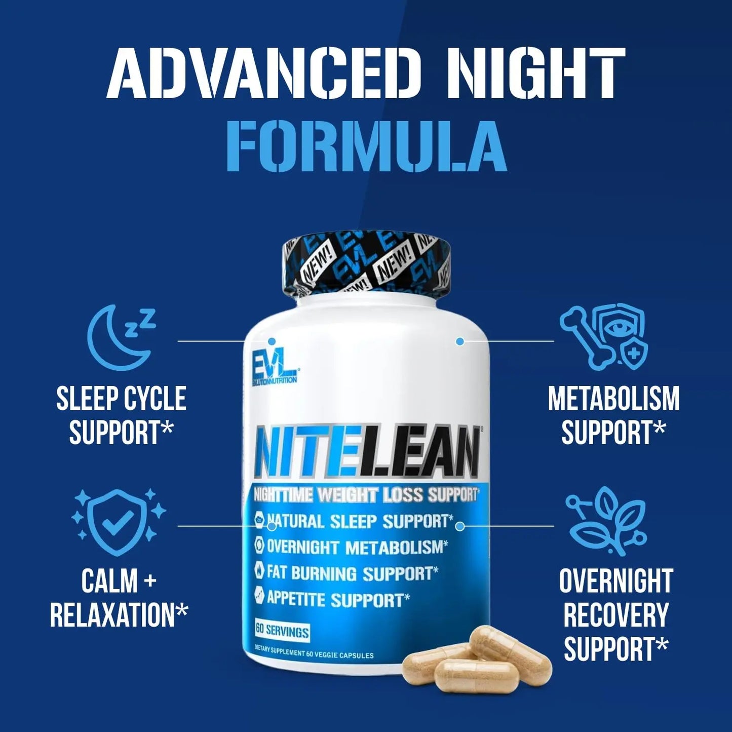 Night Time Fat Burner for Weight Loss Support - Belly Fat Burner for Men & Women with Green Tea and White Kidney Bean Extract - Nighttime Metabolism Booster & Sleep Optimizer to Help Stubborn Fat Loss Evlution