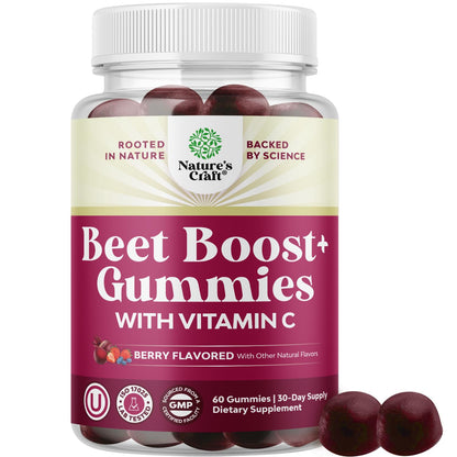Flow Boosting Beet Root Gummies - Invigorating Beet Gummies for Adults Nitric Oxide Energy & Heart Health Support with Grapeseed Pomegranate & Vitamin B12 - Vegan Non-GMO & Gluten Free - 60 Count Gsupps Australia