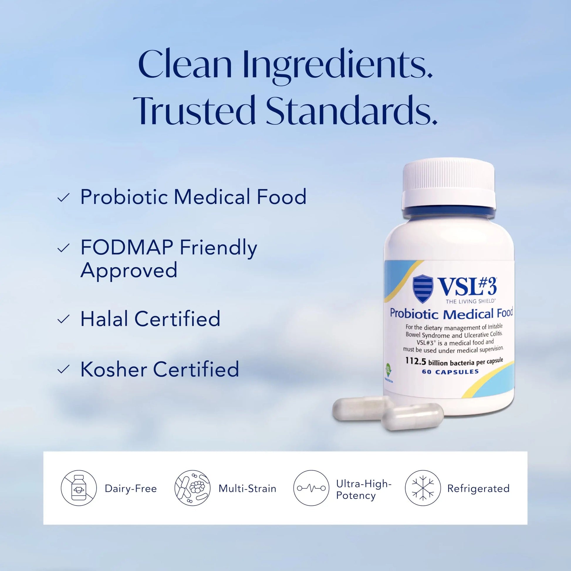 VSL#3® Probiotics for Digestive Health, IBS & UC Symptoms - 112.5B CFUs, High-Potency, Multi-Strain, Live, Refrigerated Probiotic, Medical Food for Gut Health Support in Men & Women, 60 Capsules VSL #3 buy australia supplements