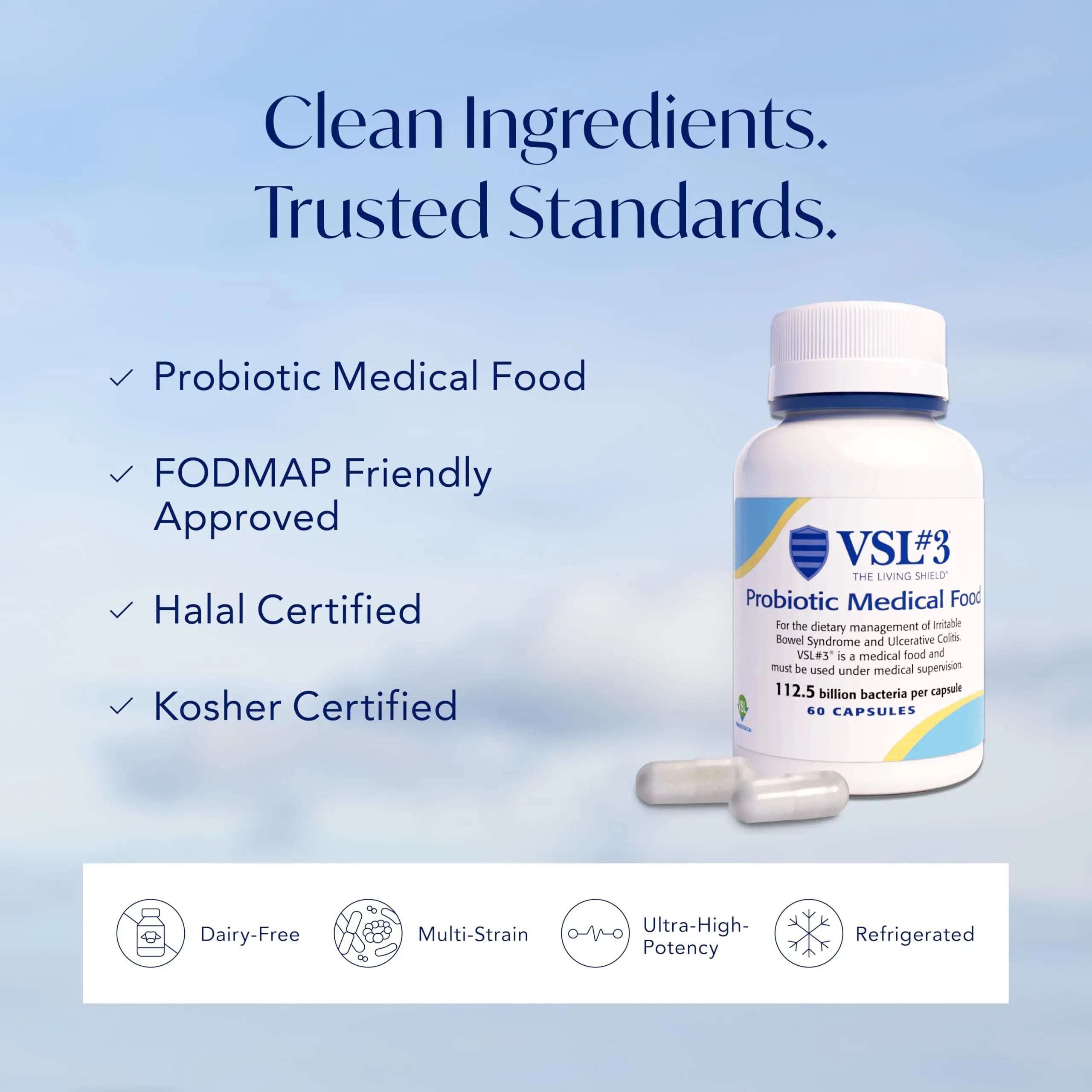 VSL#3® Probiotics for Digestive Health, IBS & UC Symptoms - 112.5B CFUs, High-Potency, Multi-Strain, Live, Refrigerated Probiotic, Medical Food for Gut Health Support in Men & Women, 60 Capsules VSL #3 buy australia supplements