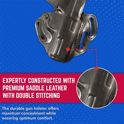 DeSantis Thumb Break Scabbard - OWB Gun Holster for Men and Women, Leather Belt Slide Holster for Pistols, Exact Molding, Secure and Highly Concealable OWB Carry Gsupps Australia
