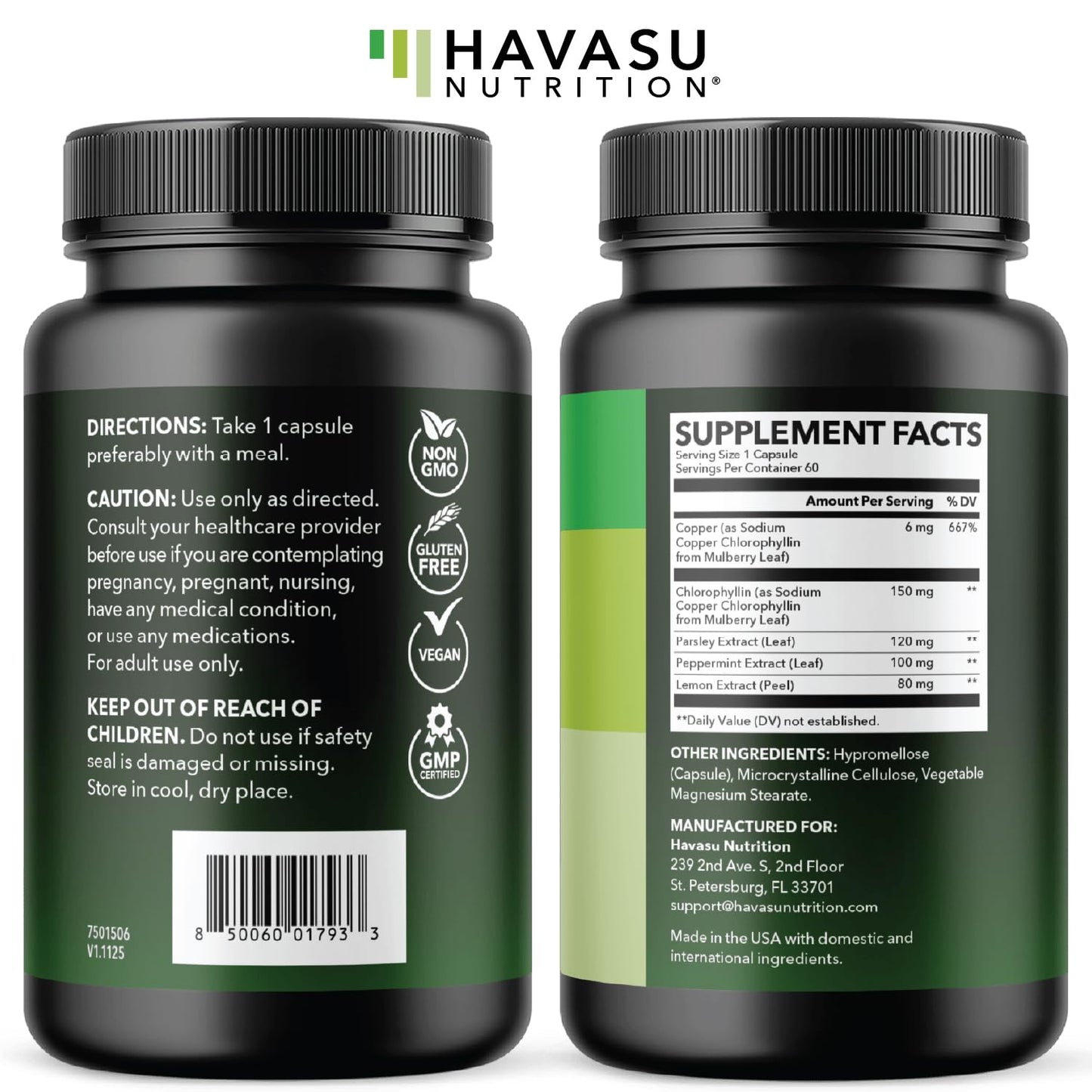 Chlorophyll Pills for Internal Cleanse & Balance, 30 Count, Internal Detox | Skin Health and Body Deodorizing Supplement with Parsley Peppermint & Lemon Extract, Vegan Non-GMO Chlorophyll Capsules Gsupps Australia