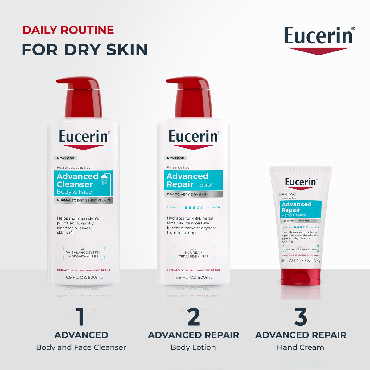 Eucerin Advanced Repair Body and Face Cleanser, 16.9 FL OZ Eucerin