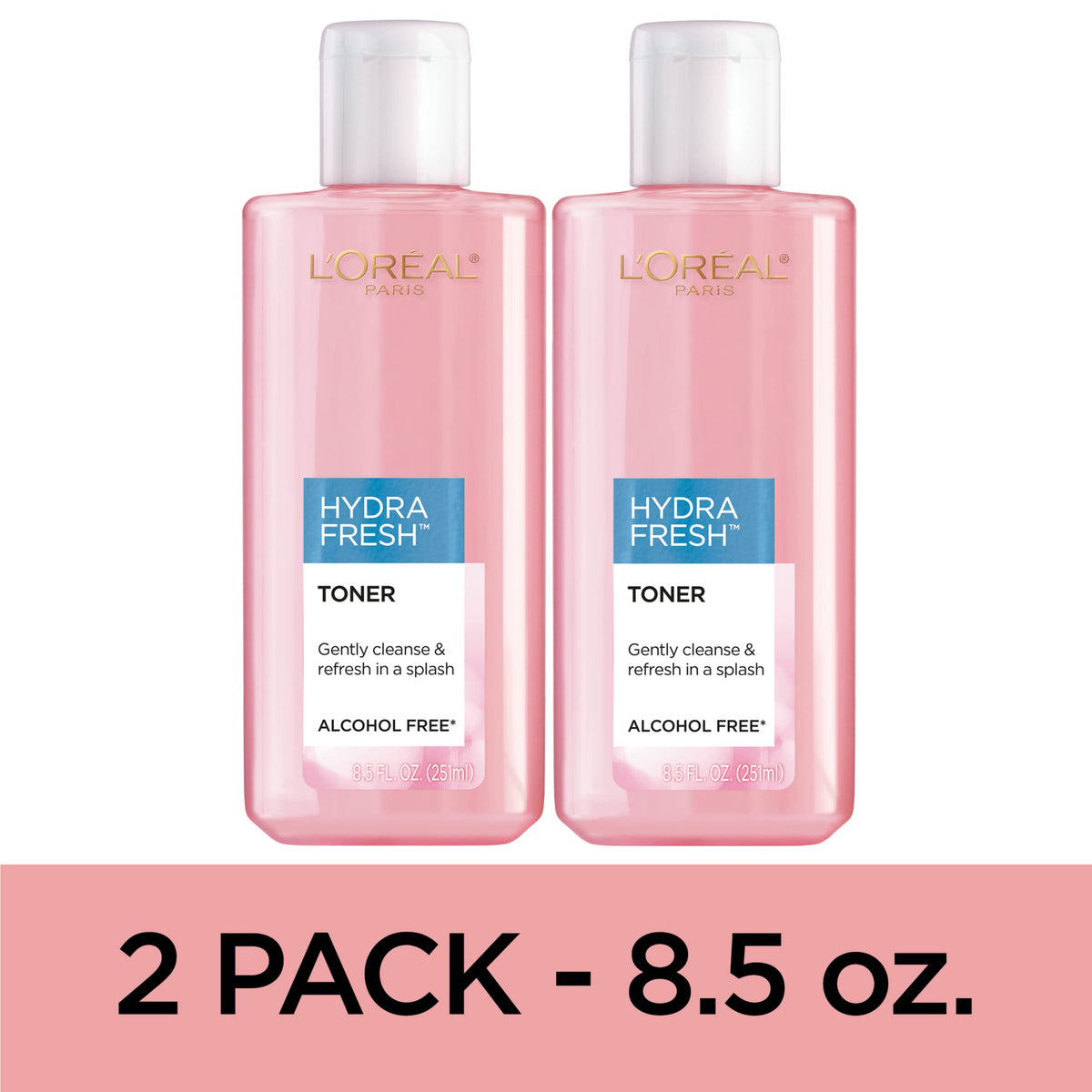 L'Oreal Paris Skincare HydraFresh Toner Face Toner with Pro-Vitamin B5 for a Smoother, Brighter Complexion, 2 Count L'Oreal Paris