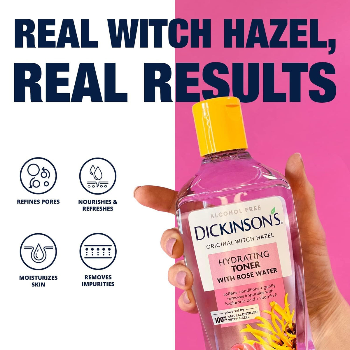 Dickinson's Witch Hazel Hydrating Toner with Rosewater | 16 Fl Oz Dickinson's