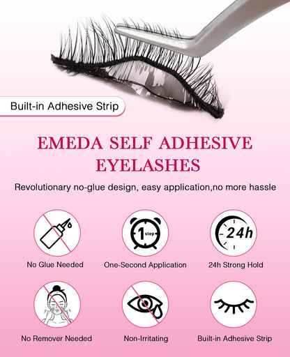 EMEDA Self Adhesive Eyelashes Natural Look No Glue Eyelashes EMEDA