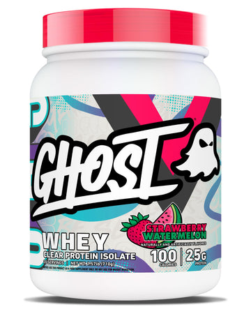 GHOST Clear Whey Isolate Protein Powder, Strawberry Watermelon - 1.57 LB Tub, 25G of Whey Protein - Post Workout Drink for Muscle Gain & Recovery – Sugar Free, Soy Free & Zero Fat, 20 Servings GHOST buy australia supplements