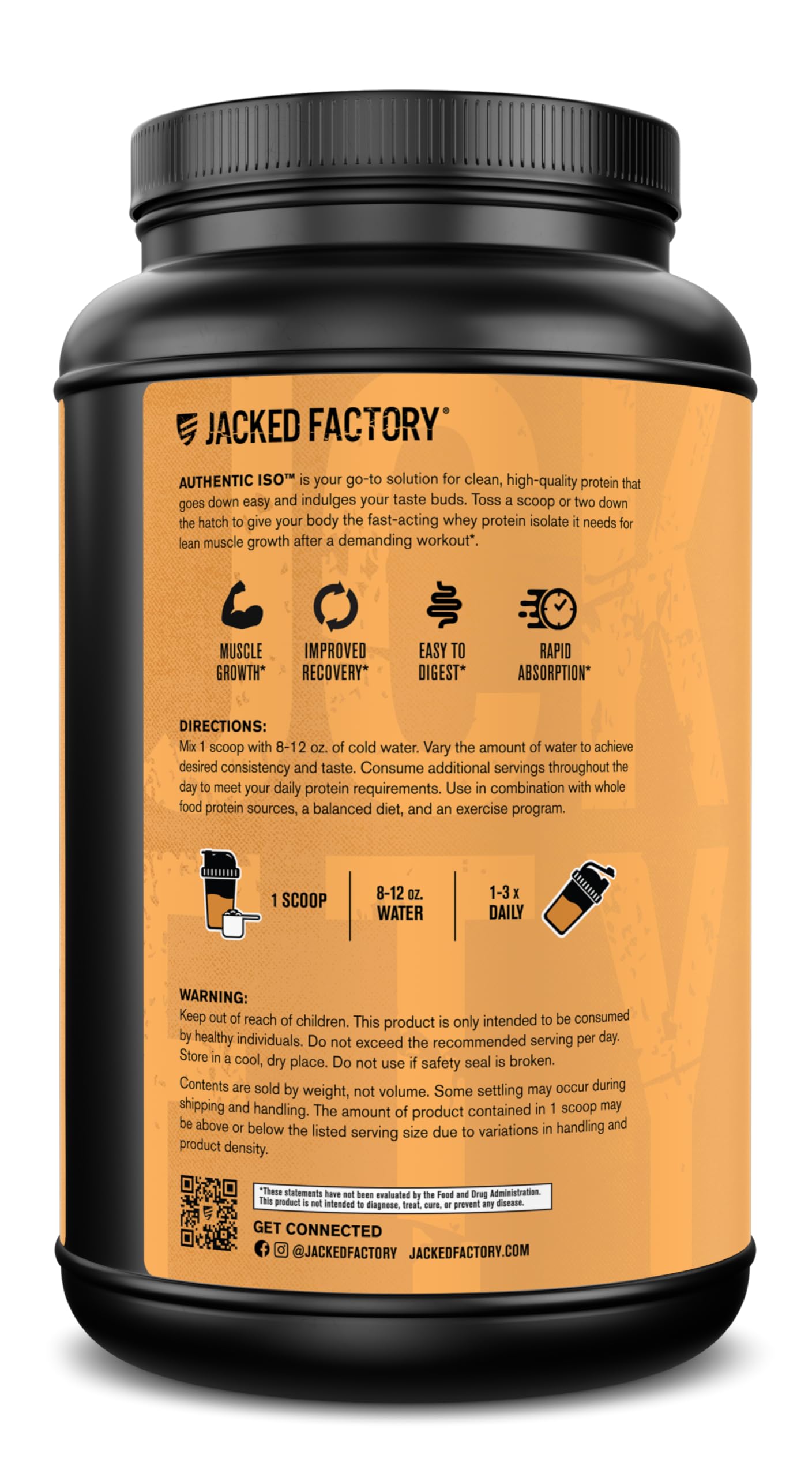 Jacked Factory Authentic ISO Grass Fed Whey Protein Isolate Powder - Low Carb, Non-GMO Muscle Building Protein w/No Fillers, Post Workout Recovery, Chocolate Peanut Butter - 25 Servings Jacked Factory buy australia supplements