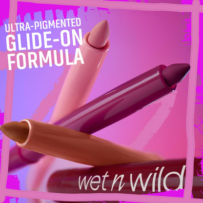 wet n wild Perfect Pout Matte Retractable Gel Lip Liner Pencil, Rich Creamy Long Lasting Color, Well-Defined and Flawless Application, Vegan & Cruelty-Free - Purple Lay Down the Mauves wet n wild