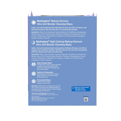 Neutrogena Day & Night Facial Cleansing Wipes, 3 Packs of 25 Neutrogena