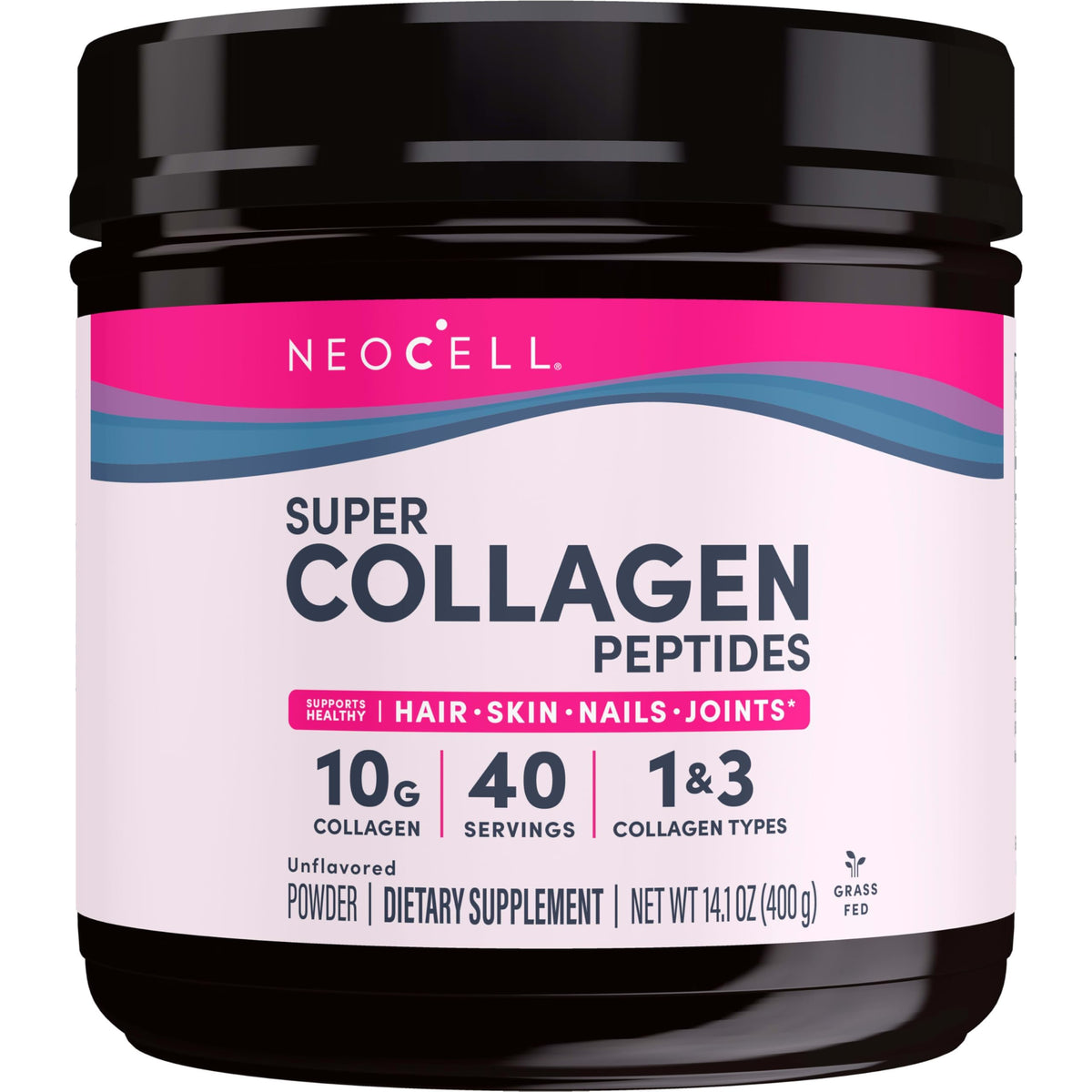 NeoCell Grassfed Collagen Peptides Powder | 14 oz | Unflavored | for Women and Men | Hair, Skin, & Nails NeoCell